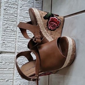 Nude wedge heels